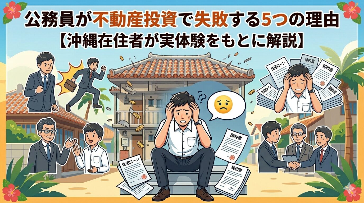 公務員が不動産投資で失敗する5つの理由【沖縄在住者が実体験をもとに解説】