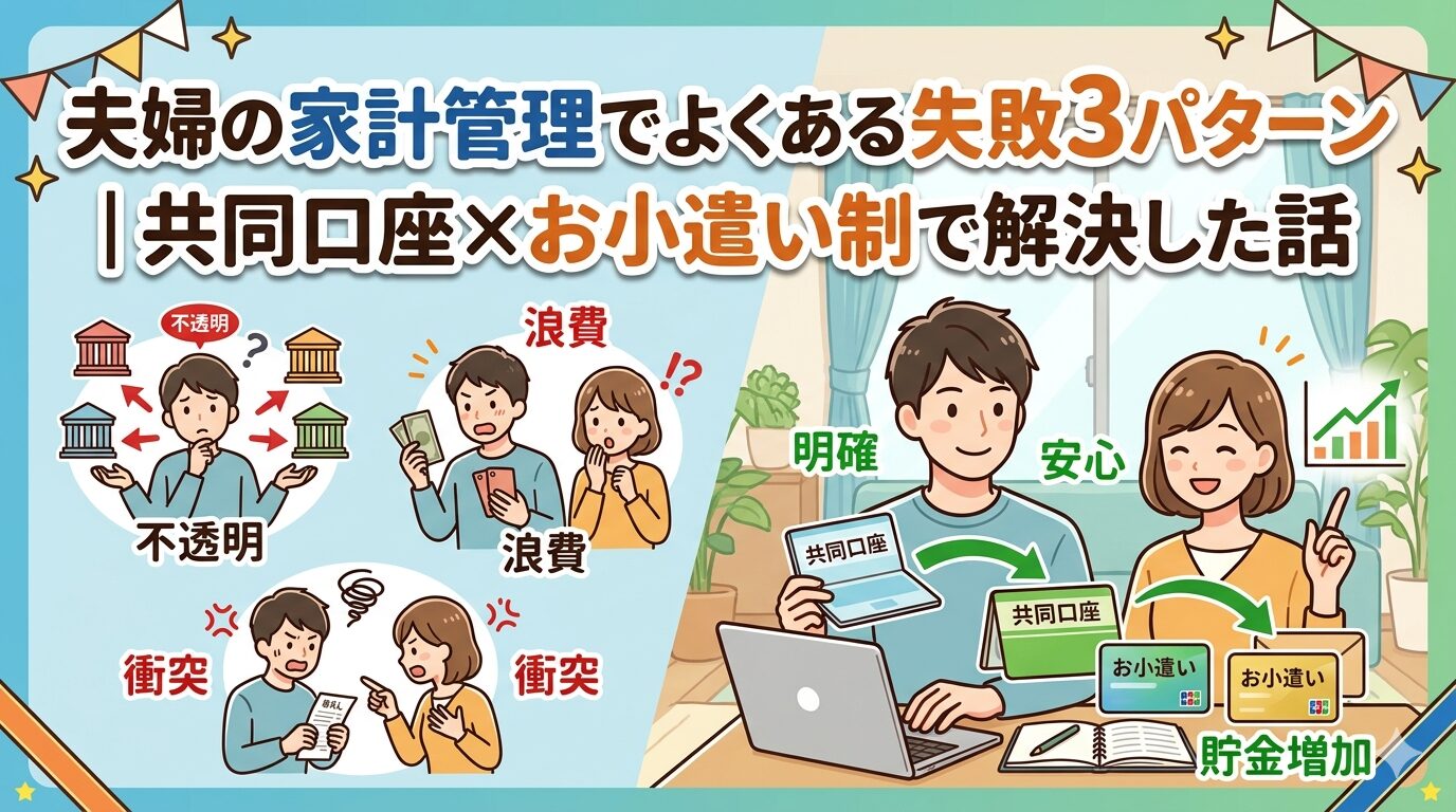 夫婦の家計管理でよくある失敗3パターン｜共同口座×お小遣い制で解決した話